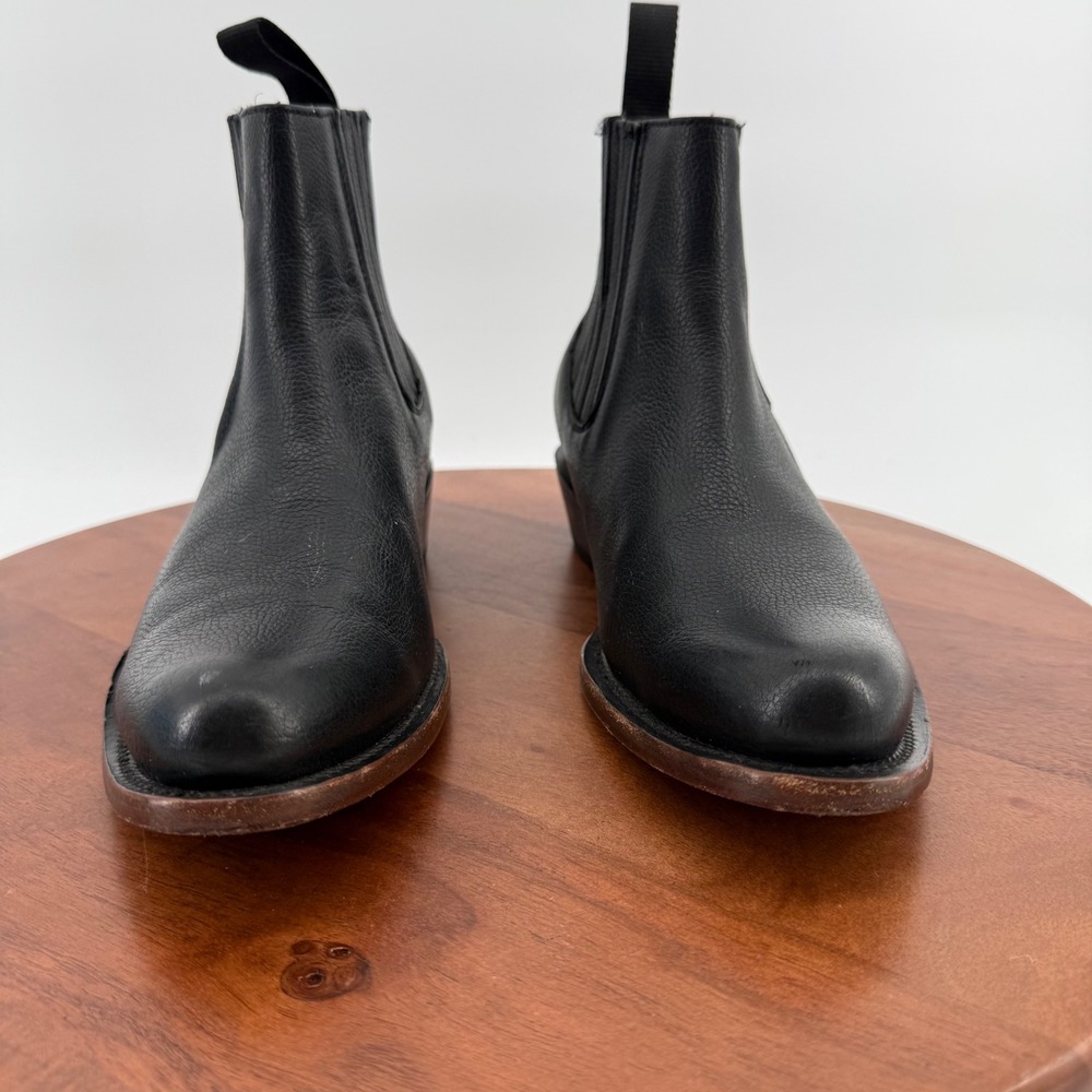 JB Dillon Womens Black Leather Chelsea Western Ankle Boots Pointed Toe‎ Size 9 - Picture 7 of 13